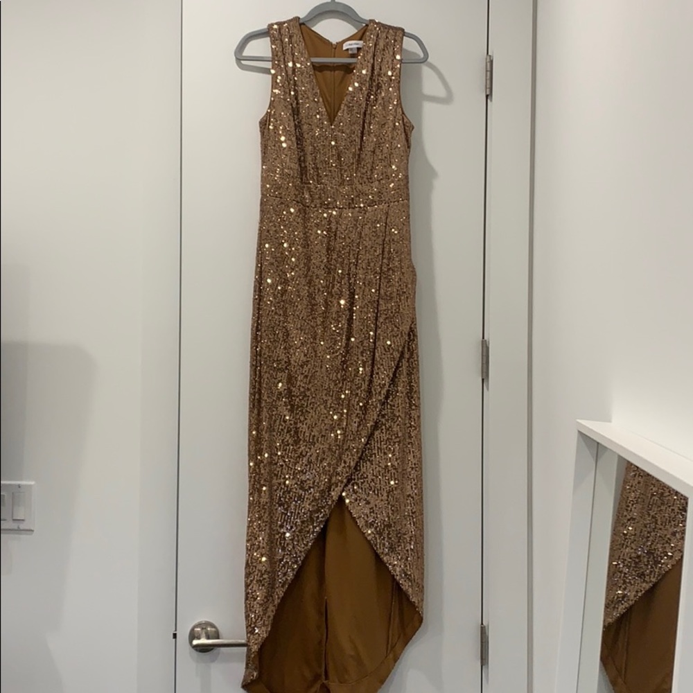 Gold sequin dress